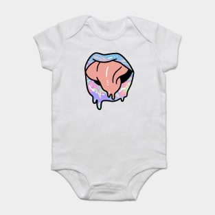 Rainbow Paint Drip Lips Baby Bodysuit